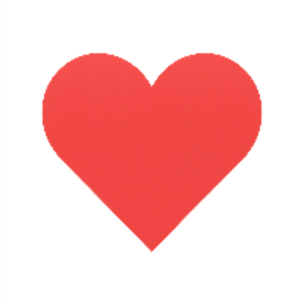 Red heart shape on a white background